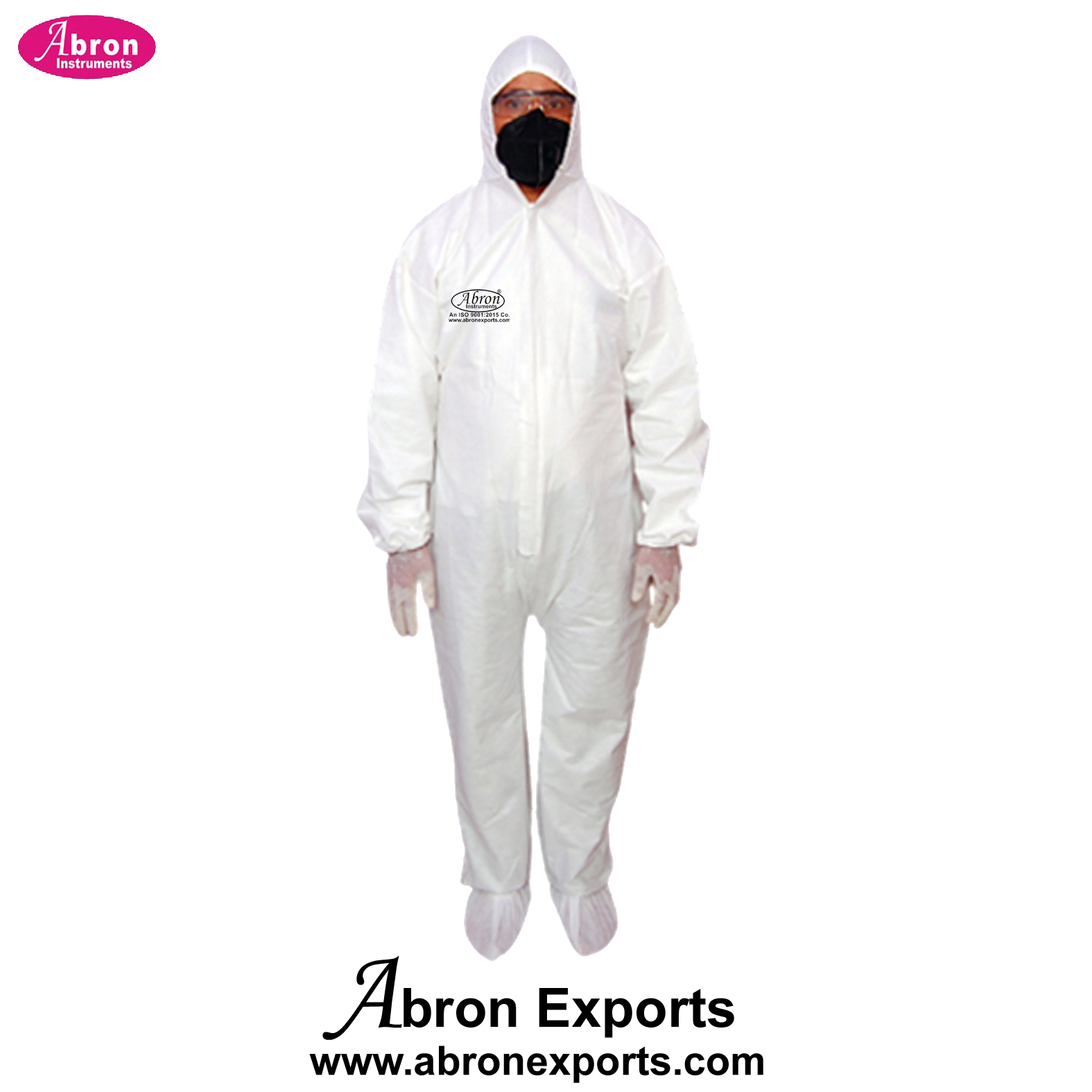Coverall Heavy 150 gsm Level White Sms Breathable With Goggle Hood Gloves Shoe Cover 100pc Abron ABM-2652HWG 
